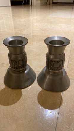 Norwegian Pewter Candle Holders