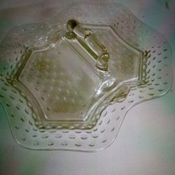 Vintage Antique Glass Crystal Tray Dish Bowl 