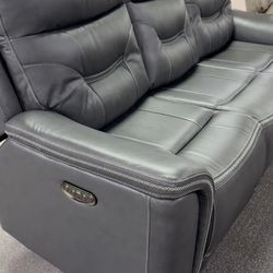 3-seat Leather Sectional - Power Recliner 