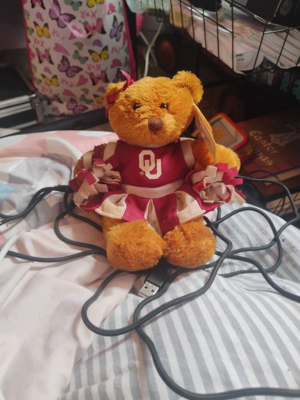 Ty  OU Music Playing Cheerleading Bear