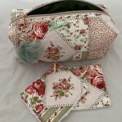 Cosmetic Pouch With Matching Facial Pads