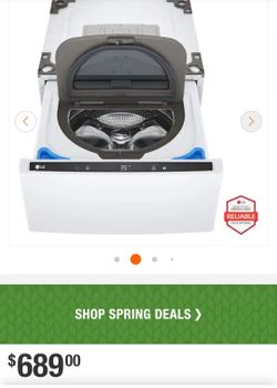 LG 27 in. 1 cu. ft. Laundry Pedestal Washer with Slim DD Motor in White
Model: WD300CW