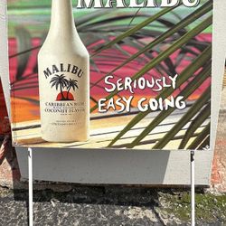 Metal Sign With Metal Legs With Malibu Advertising