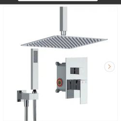 Luxury Concealed Shower System Sturdy In Brushed Nickel