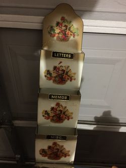 Vintage large metal letter holder