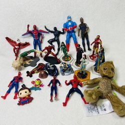 Disney Marvel Toy Lot Spider Man + Avengers Toys