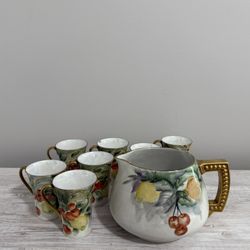 Limoges Fruit Pitcher + Cup Set