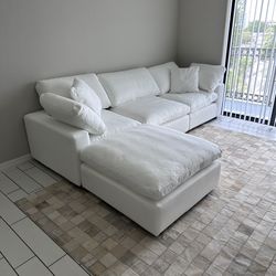 New White Sectional Cloud Couch Sofa