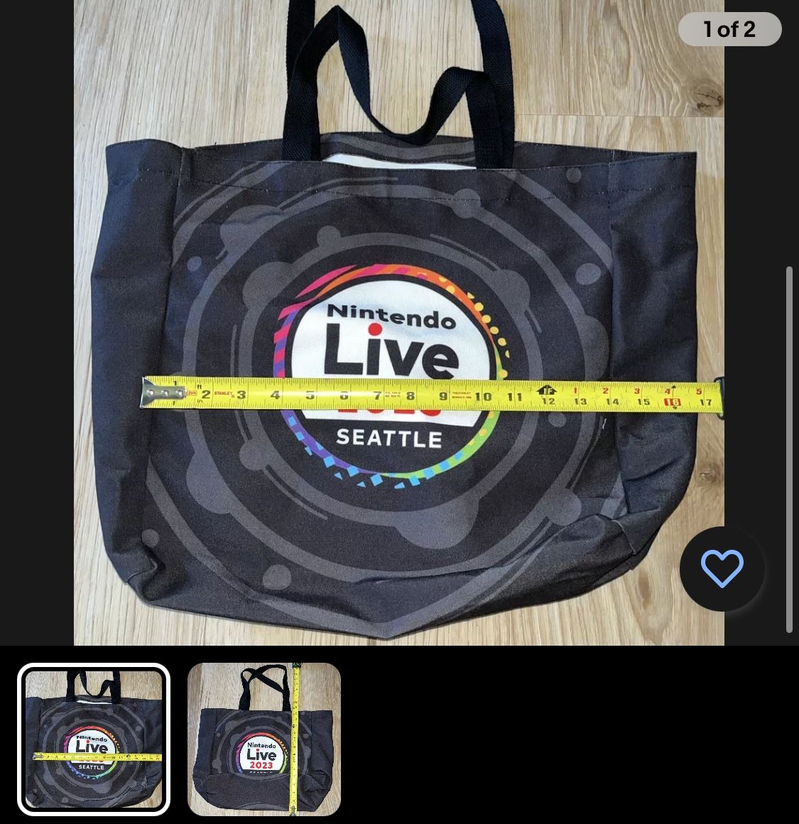 Nintendo Live 2023 Seattle Pax Carrying Bag Tote Souvenir Heavy Duty
