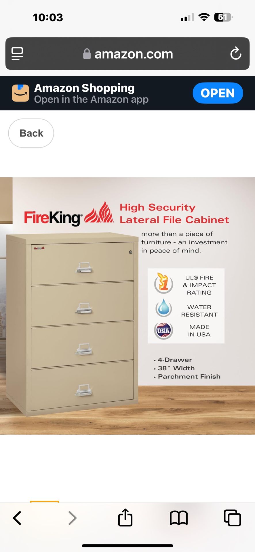 FireKing 4 Drawer Lateral File