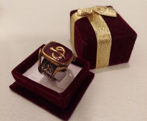 CUSTOM MADE IN TURKEY WITH AQEEQ STONES STERLING SILVER ( SIZE 12 )
