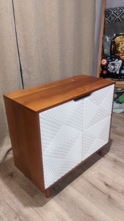 touraco dresser white brown Bristol Park 62" Whitewashed Oak Wood 6-Drawer Dresser