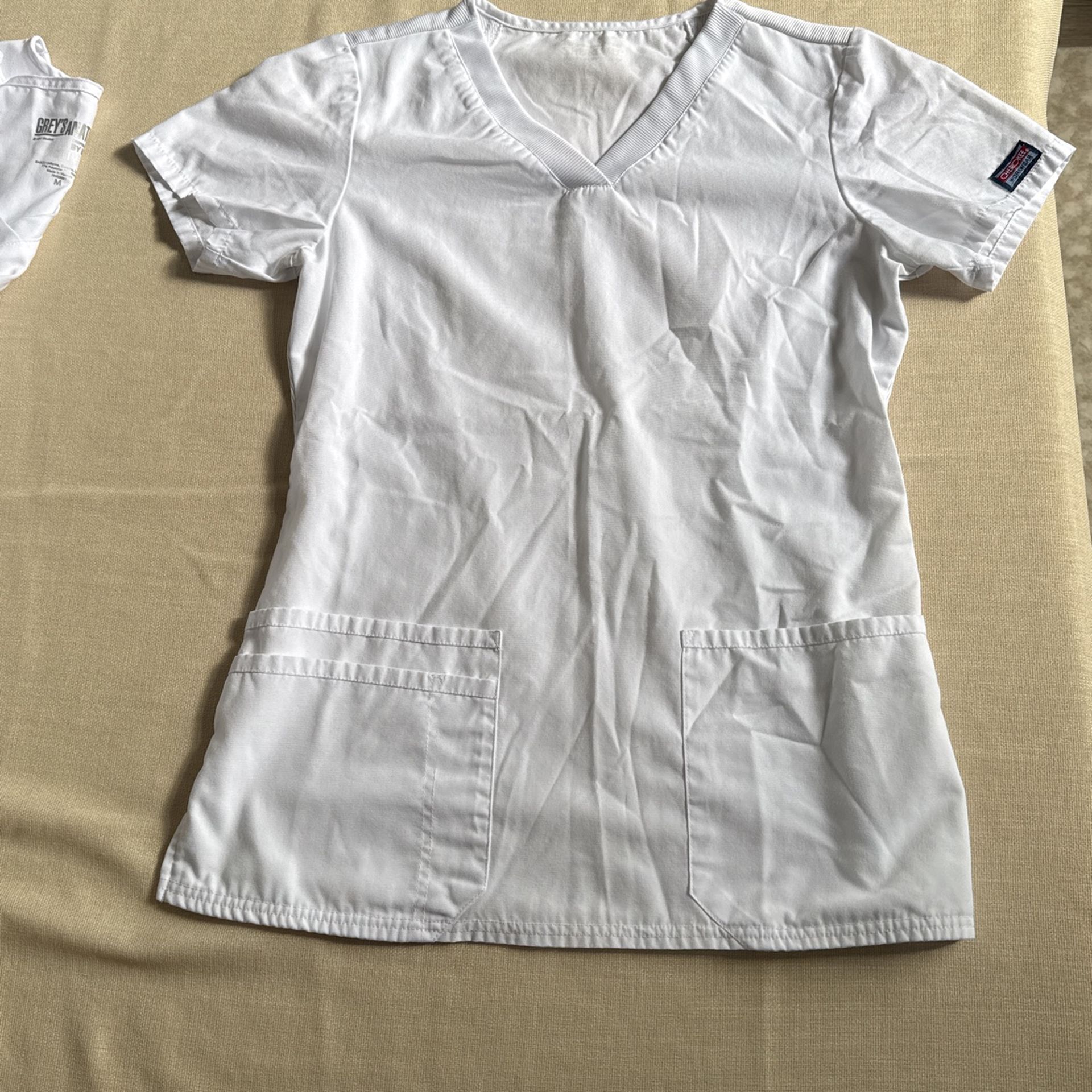 White scrub shirt 