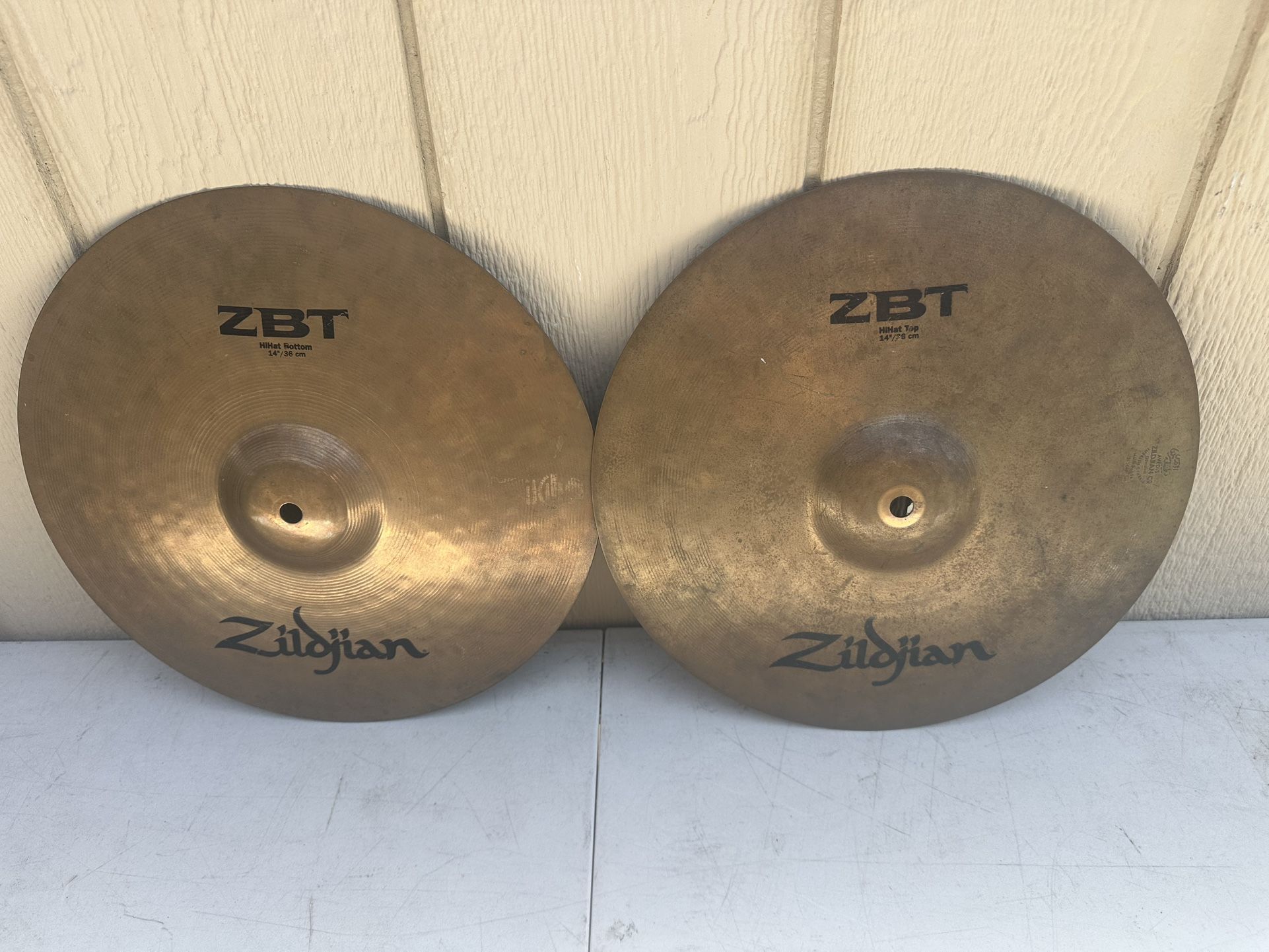 Zildjian ZBT 14" Hi-Hat Cymbals Top Set Of 2 Pair 36 Cm Made In USA Turkish VTG