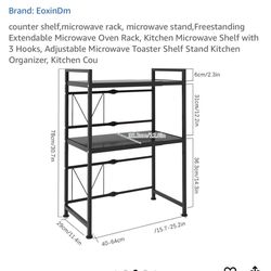 counter shelf,microwave rack, microwave stand,Freestanding Extendable Microwave Oven Rack,