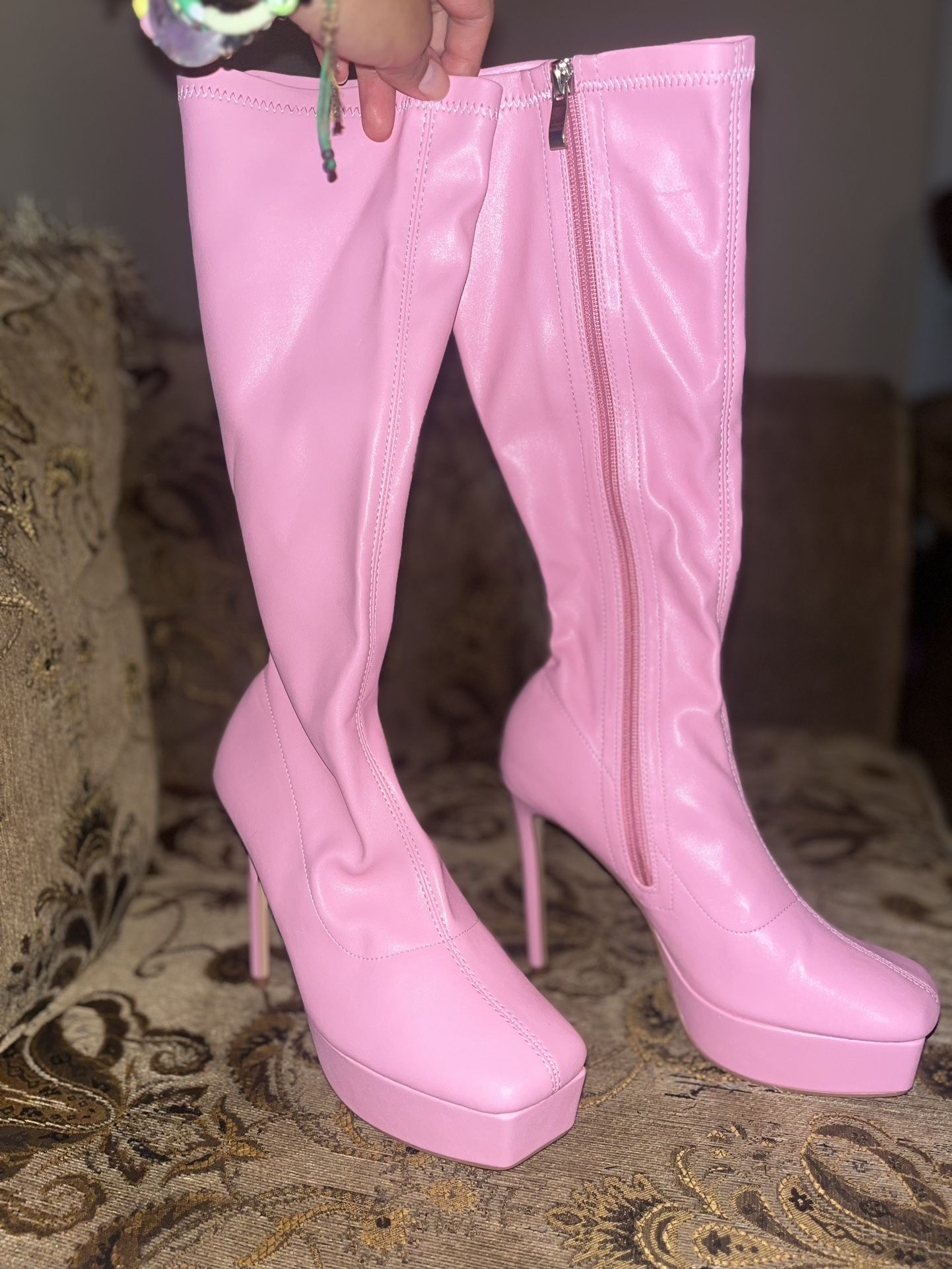 Pink Heel Boots