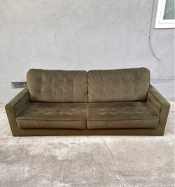 Olive Green Tufted Velvet Sofa
