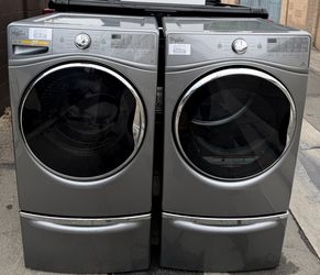 Whirlpool Duet Matching Frontload Gas Set With Pedestals *Delivery Available*