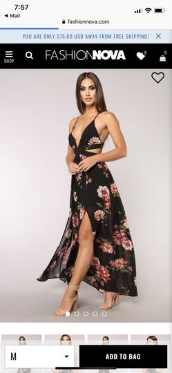 Fashion Nova Black Floral Dress XS