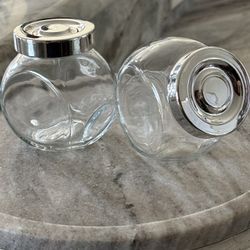 IKEA Spice Jar Glass Aluminum-Set of 2