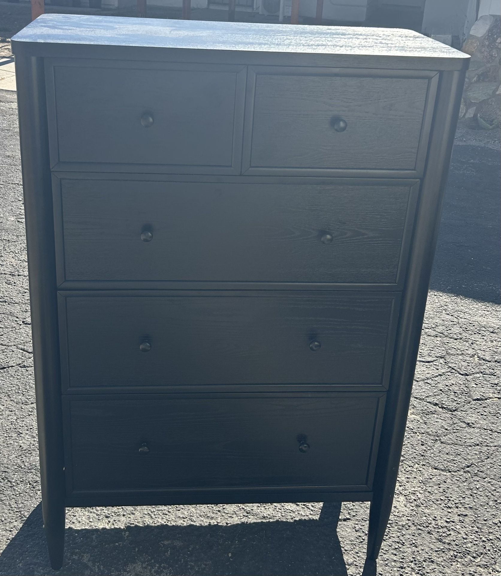 Austen Black Wood 57" 4 Drawer Dresser