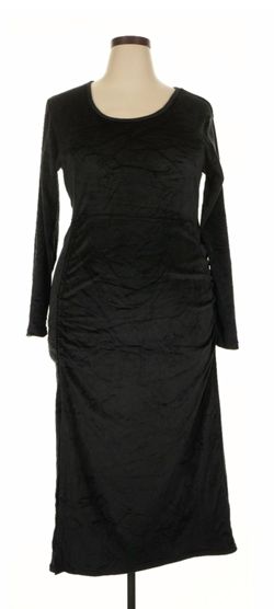 Rouge Black Long Sleeve Midi Dress