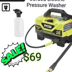 RYOBI
1800 PSI 1.2 GPM Cold Water Corded Electric Pressure Washer