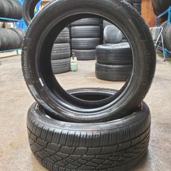 🔥 (2) 225 45 18 Continental & Firestone All Season Tires 