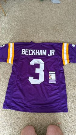 Signed LSU Odell Beckham Junior jersey with COA sticker and card