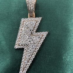 Lightning Bolt VVS D Moissanite Pendant – 925 Sterling Silver