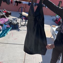 Black Leather Dress With Blue Flames