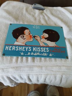 Herzhey's kisses Porcelain or metal sign 1991