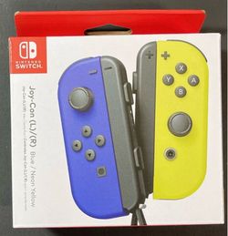 Nintendo switch joy con controllers (blue/neon yellow)