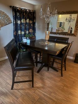 Solid Wood 6-Piece Dining Table Set – Delivery Available