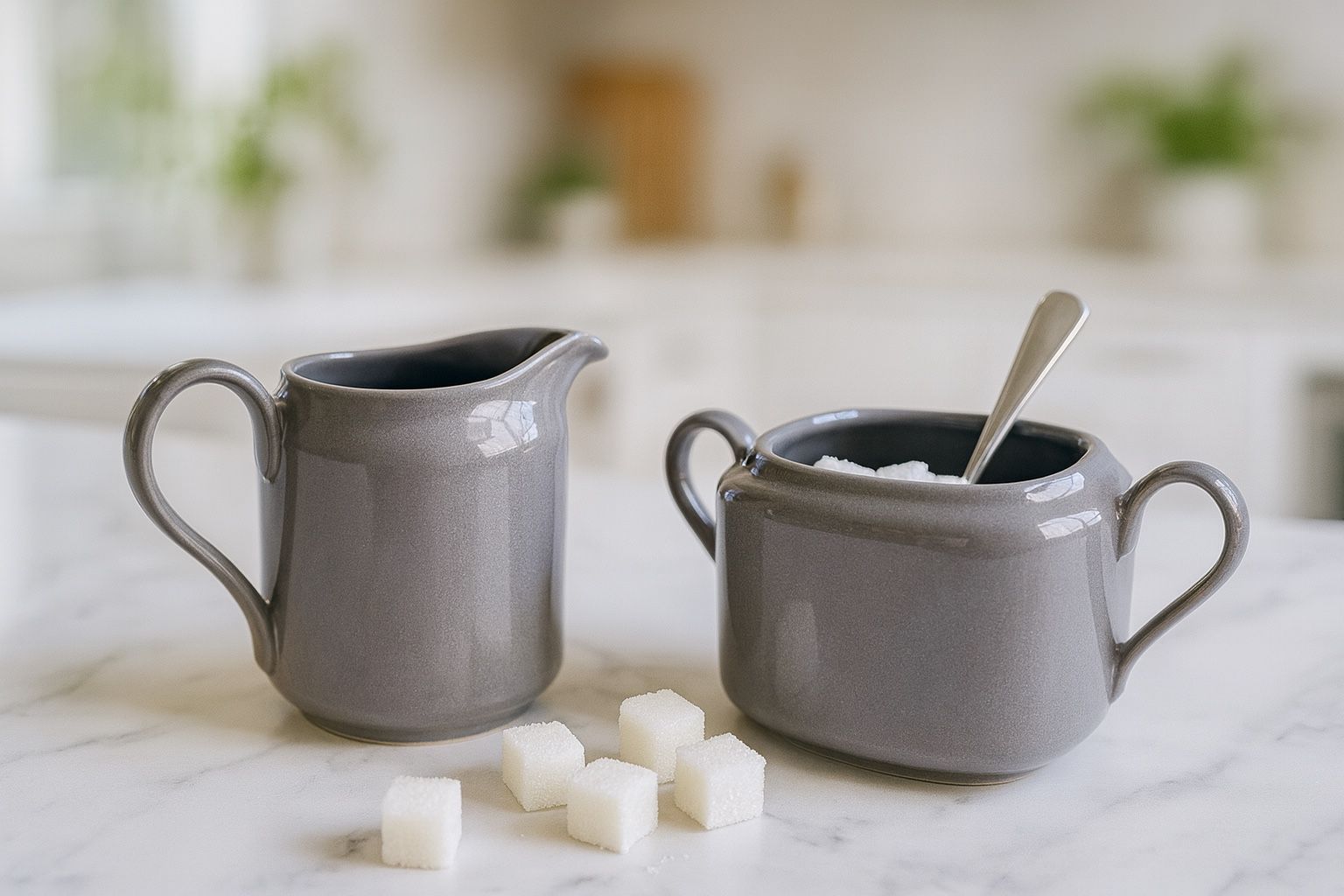 Mikasa Japan Vintage 1980s Color Classics Charcoal Gray Creamer Sugar, NO LID
