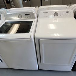New Samsung Top Loading Washer And Gas Dryer Set 