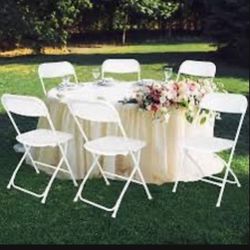 White Party Folding Chair Easy Event Folding Chair for Events & Parties, Indoors or Outdoors Sillas Para Fiesta Mesas Blanco Weight Capacity 650lb