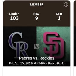 San Diego Padres Vs Colorado Rookies- Fri