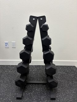 NEW 5-25 lbs Dumbbell Set & Rack, 150 LBS Total Rubber Weights for Home Gym