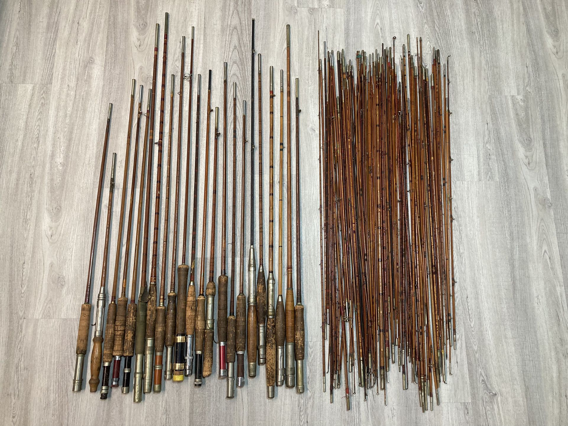 Antique Fly Fishing Rods Bamboo 
