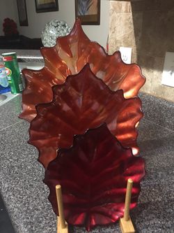 Three Glass Designer leaves Patterns