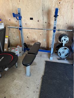 Fitness Gear Bench With Weights and Bar. $400 OBO