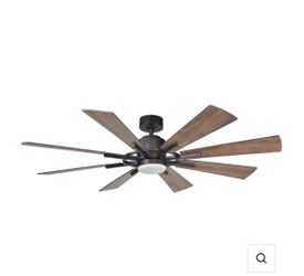 60 in. Oretha Windmill 8-Blade LED Indoor Ceiling Fan with Remote Control and Light Kit, Oil-Rubbed Bronze Finish, Brand New in Box