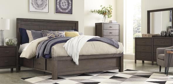 Dellbeck Dark Brown Storage Platform Bedroom Set