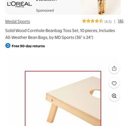 New  Pair Of Solid Wood Cornhole Tables ( NO Bags) 