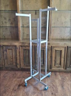 4-Way Adjustable Metal Clothing Rack on Wheels