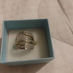 3 Piece Engagement Ring And Wedding Bands