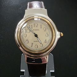 VTG Rare Fossil Collection Bubble 36mm Watch Dome Crystal W/ Original Band Runs