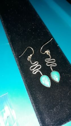 Turquoise silver earrings