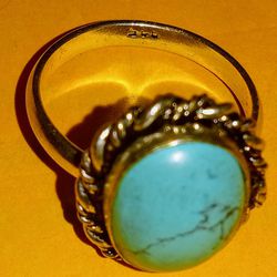 Sterling Silver Ring With Turquoise Stone 